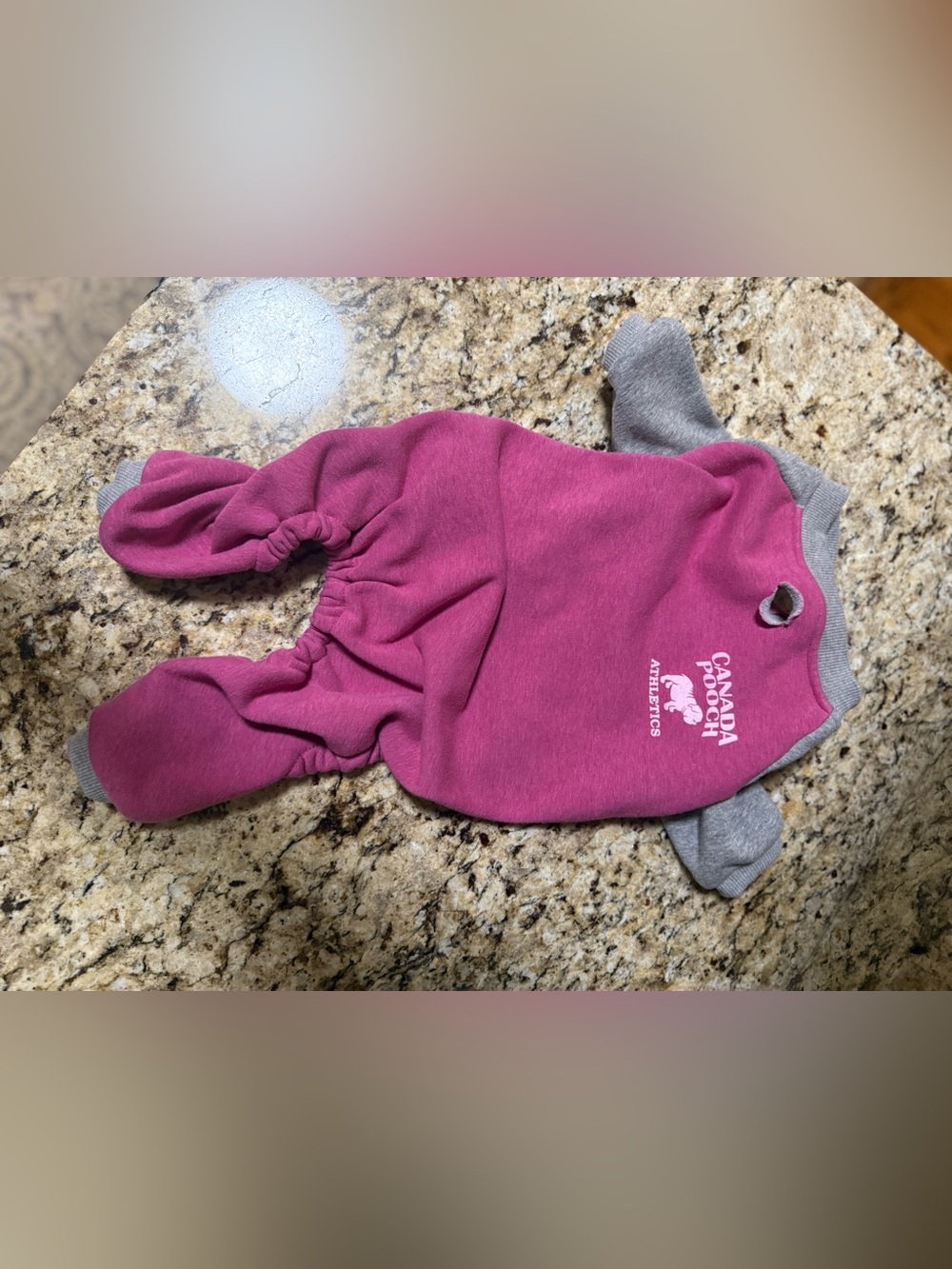 Canada Pooch Pink Fleece Dog Jumpsuit with Gray Trim